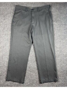 Haggar Cool 18 Pro Dress Pants Mens 38x29 Gray Classic Fit Stretch No Iron